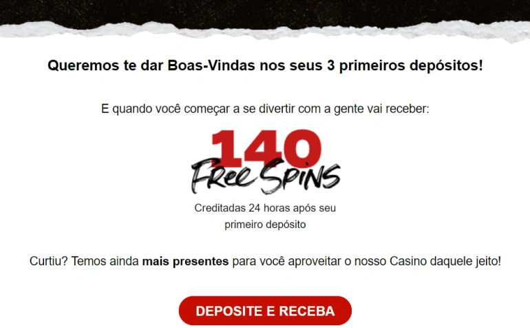 Captura de tela de parte do email de boas-vindas da Bodog